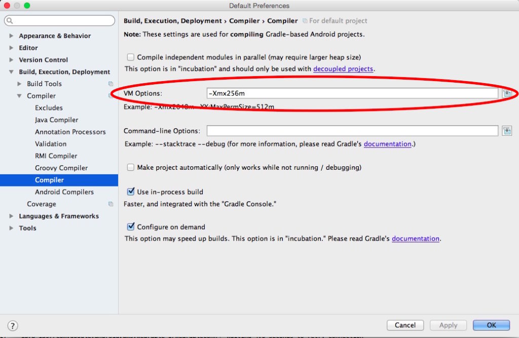 android studio gradle increase maximum heap